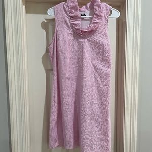 Pink seersucker Mud Pie dress